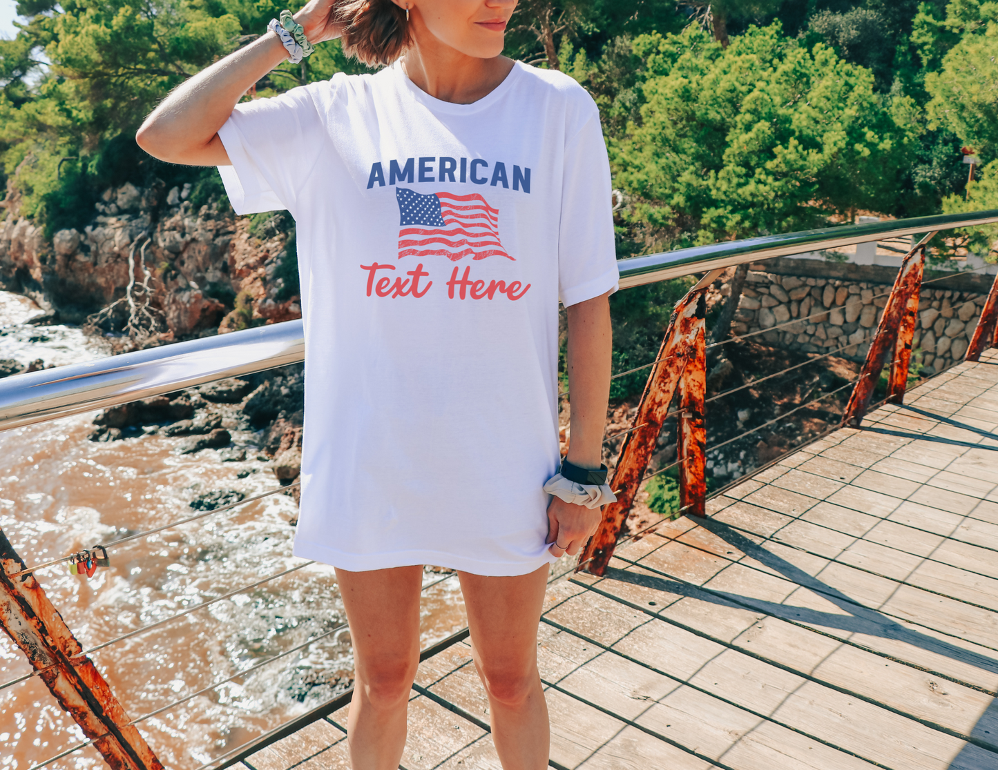 American Text Here Customizable Shirt