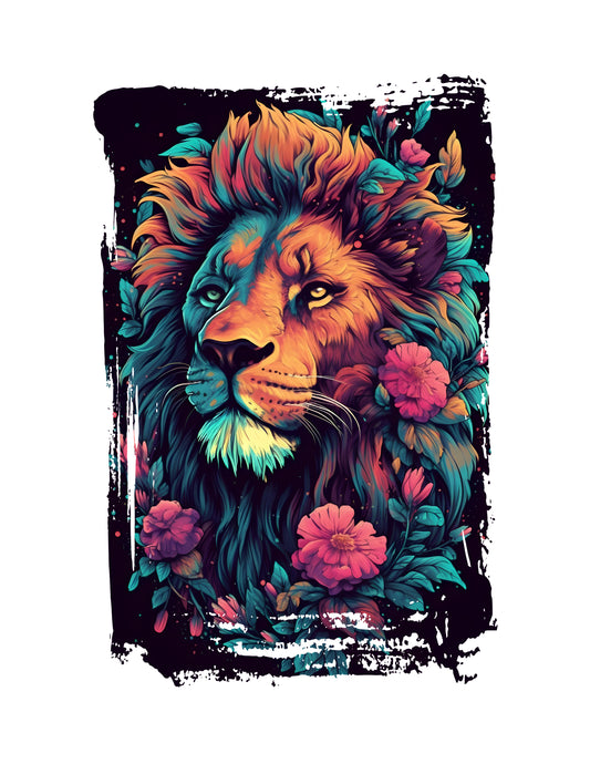 Lion & Flowers