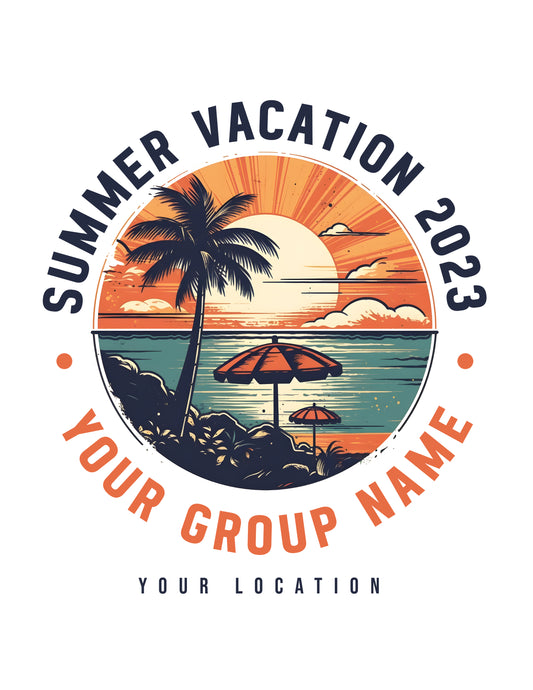 Summer Vacation, Your Group Name Customizable Shirt