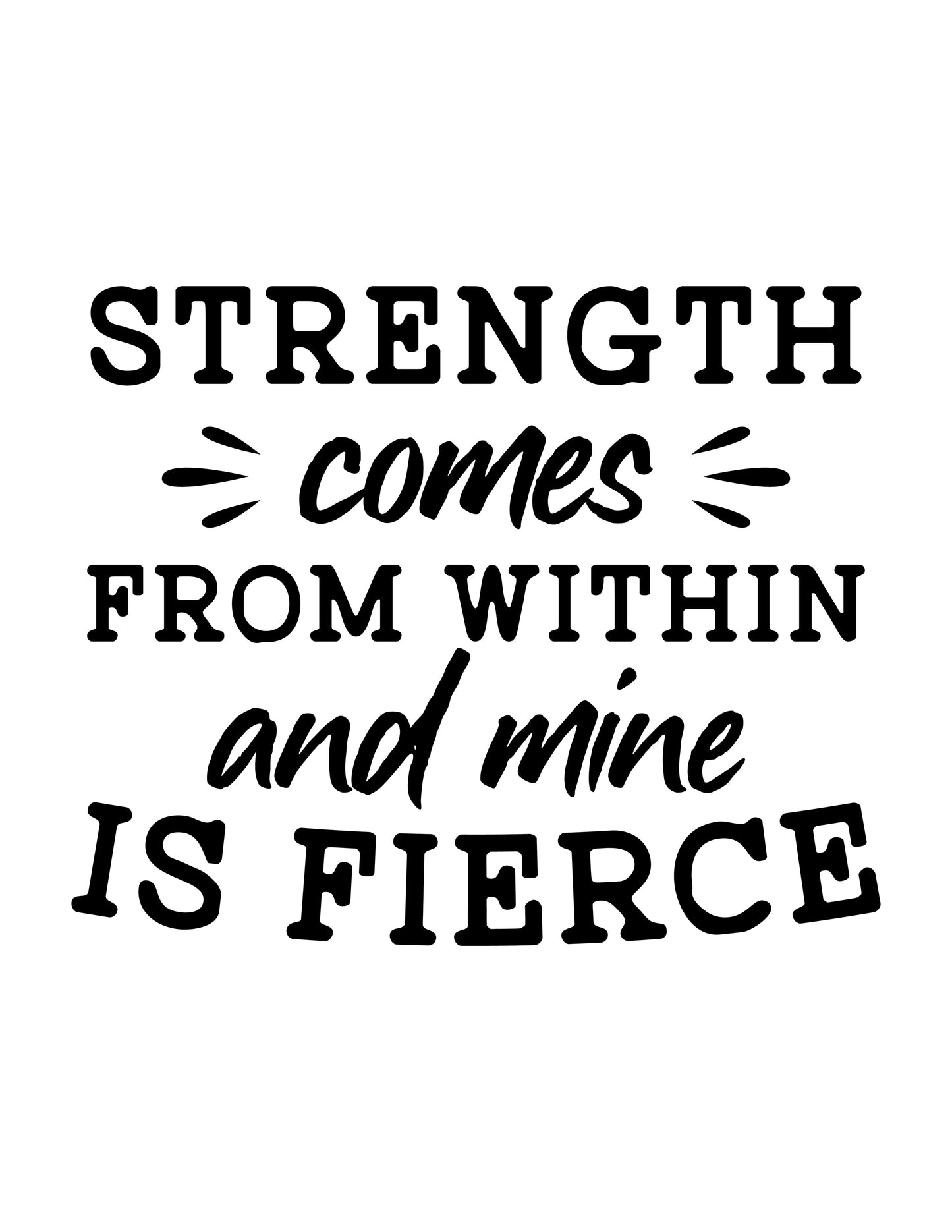 Strength Comes From Within and Mine is Fierce