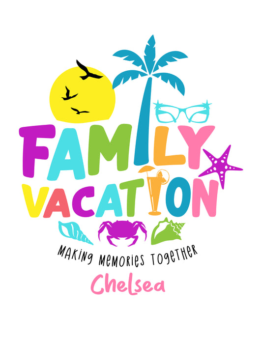 Family Vacation Making Memories Together Customizable Shirt